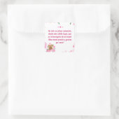 Baby Girl Coming Bear Baby Shower Pink Vierkante Sticker (Tas)