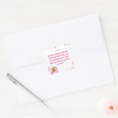 Baby Girl Coming Bear Baby Shower Pink Vierkante Sticker (Envelop)