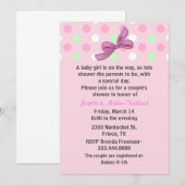 Baby Girl Couple's Baby shower Invitation Kaart (Voorkant / Achterkant)