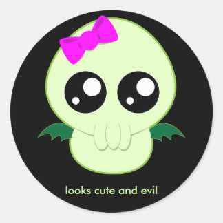Baby Girl Cthulhu Ronde Sticker