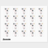 Baby Girl Cute Animal Vierkante Sticker (Vel)