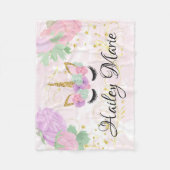 Baby Girl Cute Custom Personalized Unicorn Fleece Deken (Voorkant)