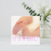 Baby Girl Cute Feet Birth Notice (Staand voorkant)