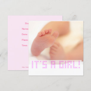 Baby Girl Cute Feet Birth Notice