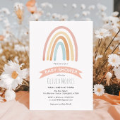 Baby Girl Cute Pink Boho Rainbow Baby shower Kaart