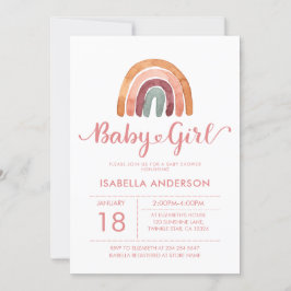 Baby Girl Cute Waterverf Boho Rainbow Kaart