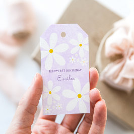 Baby Girl Daisy (Paars) Cadeaulabel