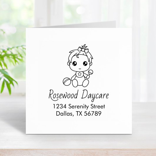 Baby Girl Daycare Childcare Adres Rubberstempel