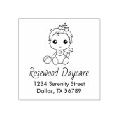 Baby Girl Daycare Childcare Adres Rubberstempel (Afrduk)