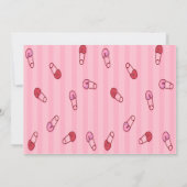 Baby Girl Diaper pinnen Roze Shower Uitnodiging (Achterkant)