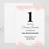 Baby Girl die één eenvoudige legant van één verjaa Kaart (Voorkant / Achterkant)