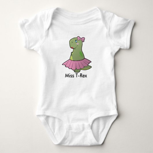 Baby Girl Dinosaur Miss T-Rex Bodysuit (Voorkant)