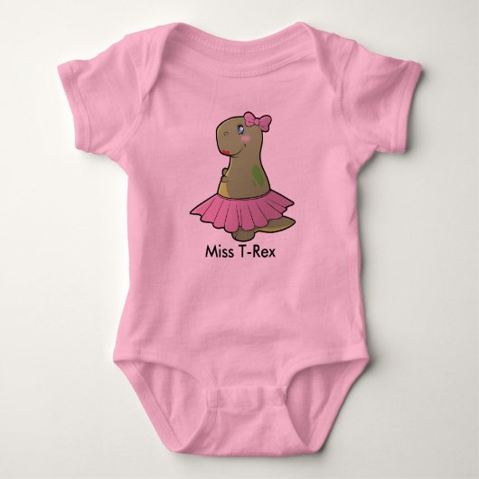 Baby Girl Dinosaur Miss T-Rex Bodysuit Tutu (Voorkant)