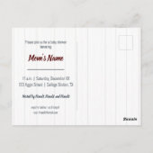 Baby Girl Dog Maroon Baby shower Briefkaart (Achterkant)