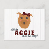 Baby Girl Dog Maroon Baby shower Briefkaart (Voorkant)