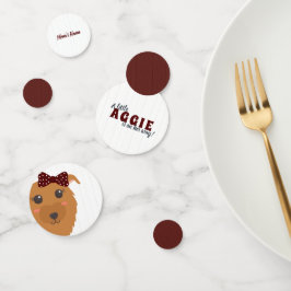 Baby Girl Dog Maroon Baby shower Confetti