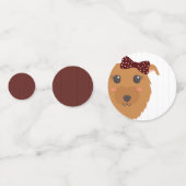 Baby Girl Dog Maroon Baby shower Confetti (Achterkanten)