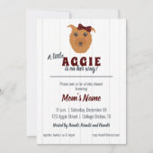 Baby Girl Dog Maroon Baby shower Kaart (Voorkant)