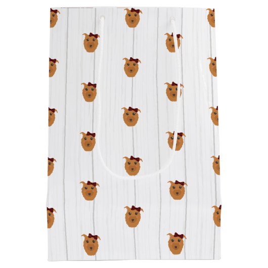 Baby Girl Dog Maroon Baby shower Medium Cadeauzakje (Achterkant)