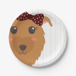 Baby Girl Dog Maroon Baby shower Papieren Bordje