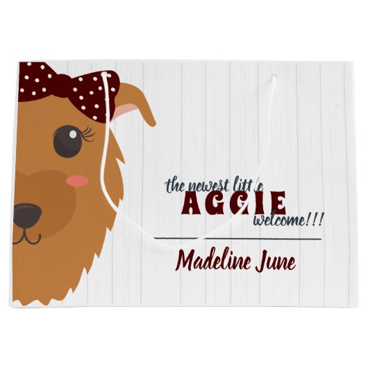 Baby Girl Dog Maroon Groot Cadeauzakje (Voorkant)