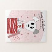 Baby Girl Dog Zwangerschap Aankondiging (rood) Legpuzzel (Horizontaal)