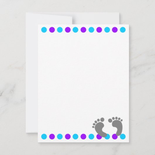 Baby girl douche bedankt je kaart van baby (Achterkant)