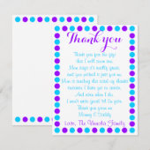 Baby girl douche bedankt je kaart van baby (Voorkant / Achterkant)