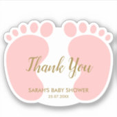 Baby Girl-douche wil je bedanken Sticker (Voorkant)