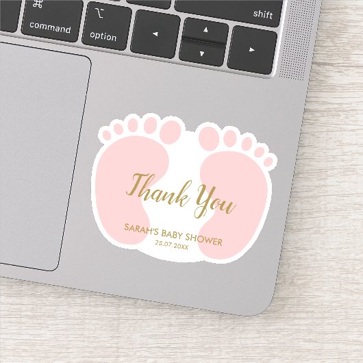 Baby Girl-douche wil je bedanken Sticker (Detail)