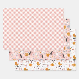 Baby Girl Douche Wrapping Paper - Set van 3 vellen