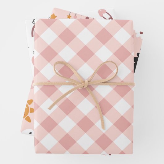 Baby Girl Douche Wrapping Paper - Set van 3 vellen (In situ)