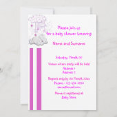 Baby girl doucht teddybeer roze kaart (Achterkant)