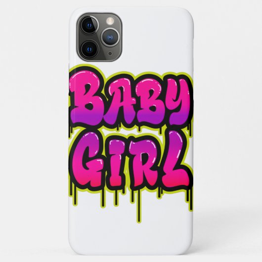 Baby Girl Driving Word Art Spray Paint Pink Groen Case-Mate iPhone Case (Achterkant)