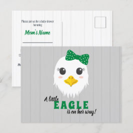 Baby Girl Eagle Green Baby shower Invitation Uitnodiging Briefkaart