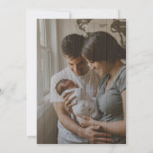 Baby Girl Eagle Green Vertical Baby Mededeling Aankondiging (Achterkant)