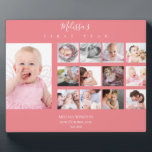 Baby Girl Eerste jaar Foto Collage 12 maanden Roze Fotoplaat<br><div class="desc">Baby Girl Eerste jaar Foto Collage 12 maanden Roze</div>