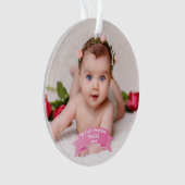 Baby Girl Eerste kerstfoto Acrylyl Ornament (voorkant)