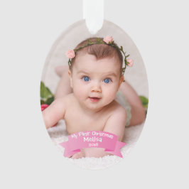 Baby Girl Eerste kerstfoto Acrylyl Ornament