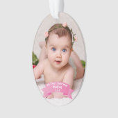 Baby Girl Eerste kerstfoto Acrylyl Ornament (voorkant)