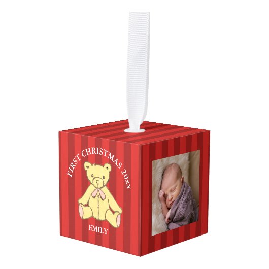 Baby Girl Eerste kerstfoto Decoratie (Voorkant hoekig)