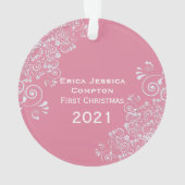 Baby Girl Eerste kerstfoto Ornament (achterkant)