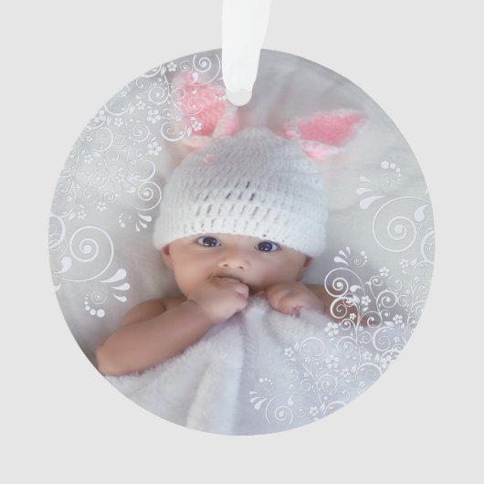 Baby Girl Eerste kerstfoto Ornament (voorkant)