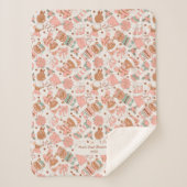 Baby Girl Eerste Kerstmis Gepersonaliseerd Sherpa Deken (Voorkant)