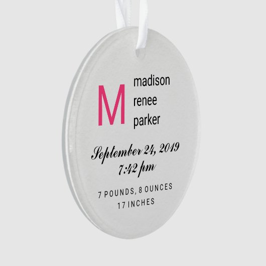 Baby Girl Eerste Kerstmis met Foto Ornament (voorkant)