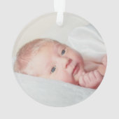 Baby Girl Eerste Kerstmis met Foto Ornament (achterkant)