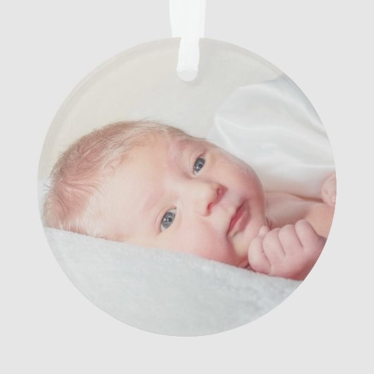 Baby Girl Eerste Kerstmis met Foto Ornament (achterkant)