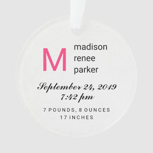 Baby Girl Eerste Kerstmis met Foto Ornament (voorkant)