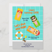 Baby girl eerste uitnodiging voor verjaardagsfeest (Voorkant)