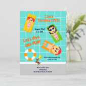 Baby girl eerste uitnodiging voor verjaardagsfeest (Staand voorkant)